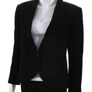Valentino Womens Vintage Wool One Button Blazer Black Size 8